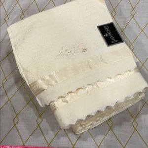Beautiful Cream Lace Towels and Hand Towels